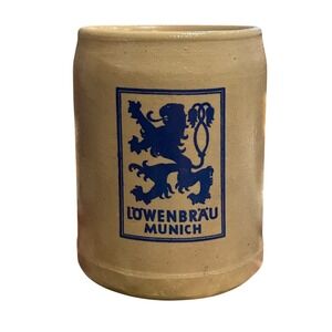 Vintage Lowenbrau Munich Stoneware 0.5L Stein Tankard Germany circa 1950's